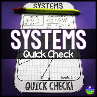 Systems of equations quick check