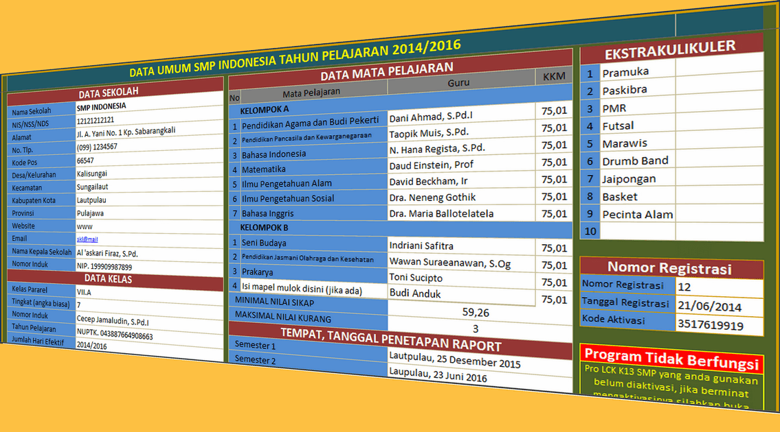 Aplikasi Laporan Pencapaian Kompetensi Siswa SMP 2016 