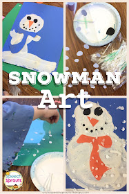 Make a Snowman in a Snowstorm: Easy Winter Craft for January- Recycle your leftover lamination to make cute snowmen! www.speechsproutstherapy.com