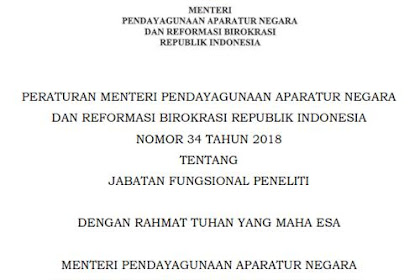 Permenpan Nomor 34 Tahun 2018