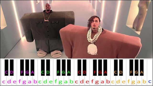 I Love It by Kanye West & Lil Pump Piano / Keyboard Easy Letter Notes for Beginners