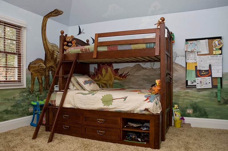 Dormitorio de Niños decorado con Dinosaurios