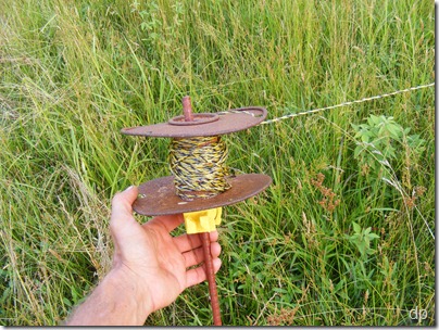 spool on fence post