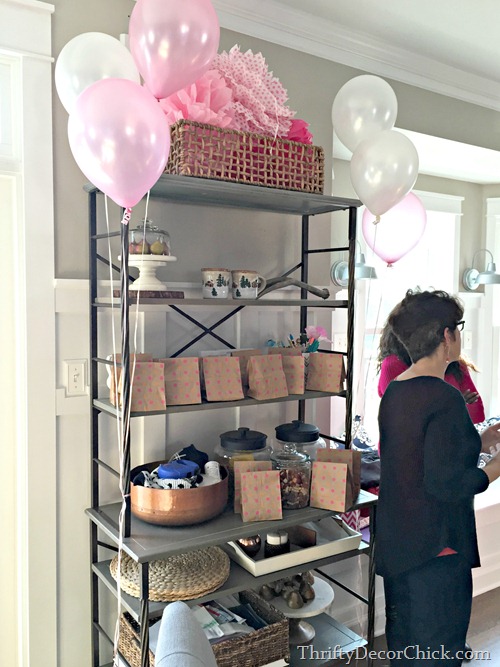 metal and wood etagere