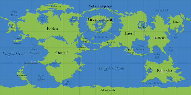 The World of Calidar, World Map, Equirectangular Projection