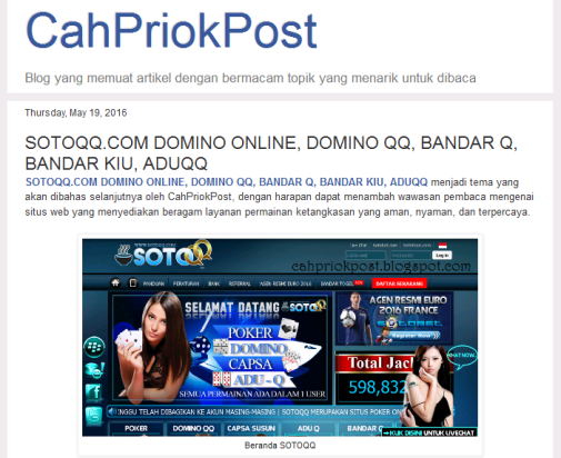 Postingan SOTOQQ Cahpriokpost