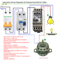 Atenuador dimer regulador de potencia para riel din 1.500W