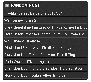 Cara Membuat Widget Random Post di Blog