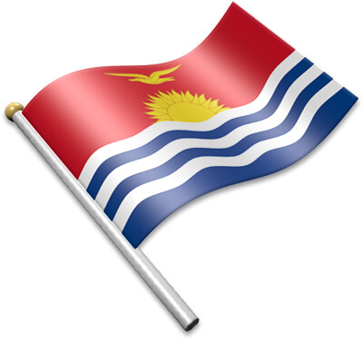 The I-Kiribati flag on a flagpole clipart image