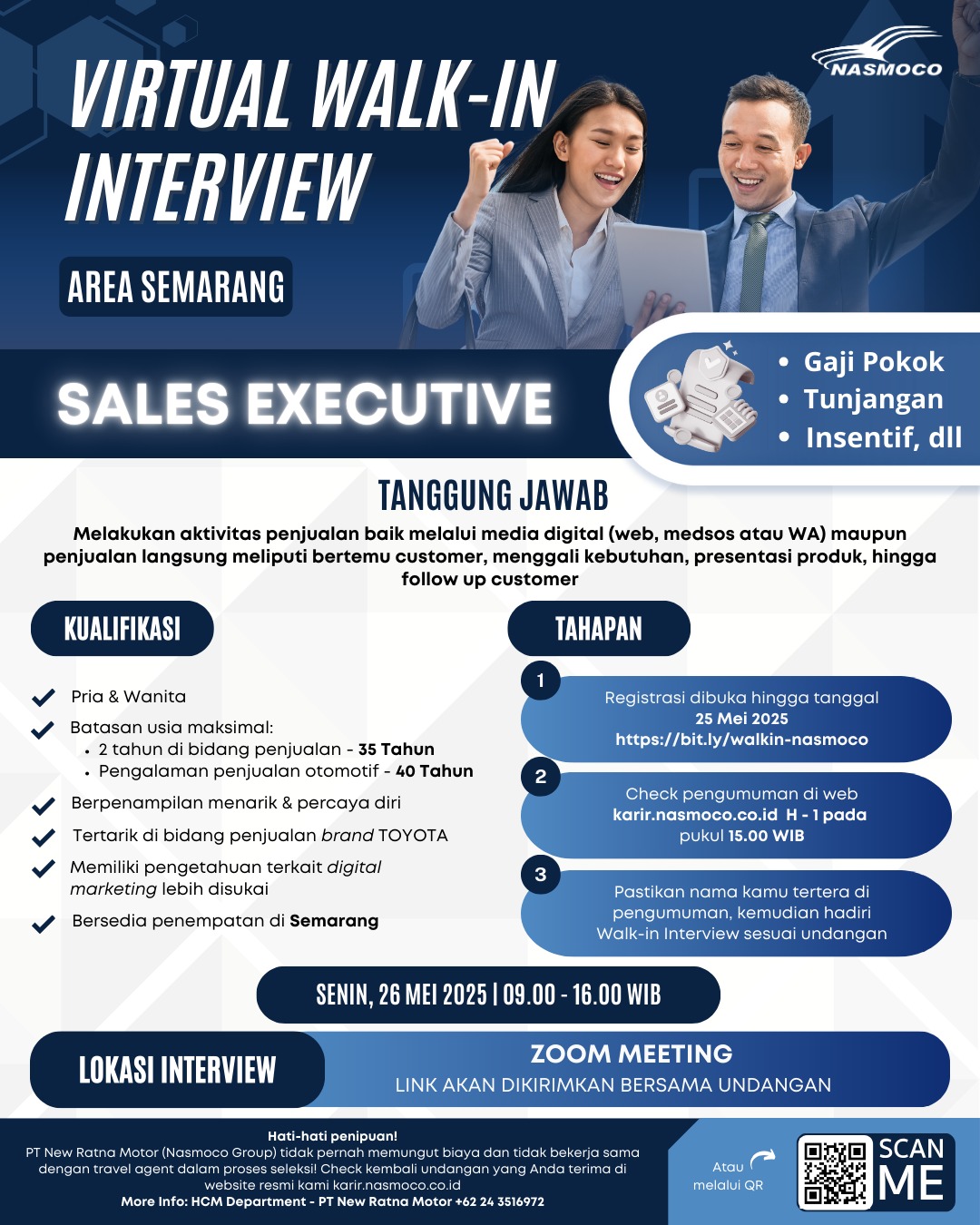 Virtual Walk-in Interview Area Semarang 26 Mei 2025 di Nasmoco