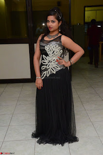 Shrisha Dasari in Sleeveless Short Black Dress At Follow Follow U Audio Launch 030.JPG