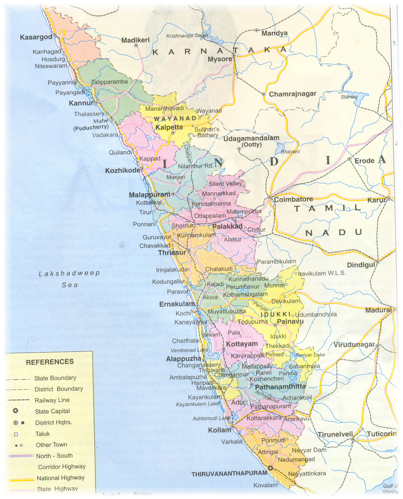 Very Old and Rare Photos, Pictures of Kerala, India: kerala political map