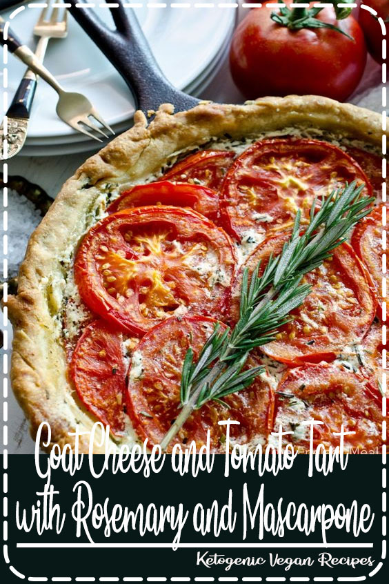 SAVE FOR LATER! This Goat Cheese and Tomato Tart with Rosemary and Mascarpone is an easy to make recipe that should be on everyone's summer menu. #theendlessmeal #tomatoes #tart #tomatotart #goatcheese #goatcheesetart #goatscheese #vegetarian #summer #summerrecipe #tomatopie