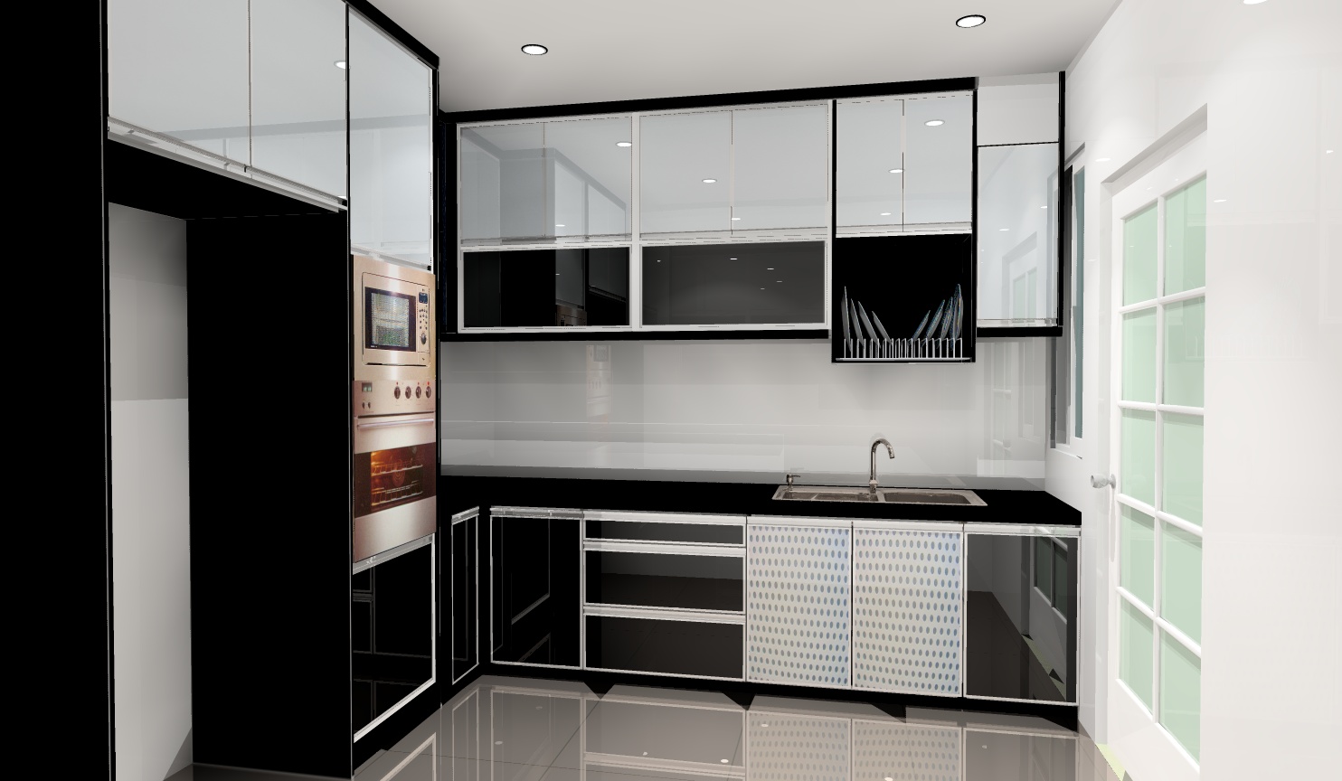 Kabinet Dapur Warna Hitam Putih Desainrumahid com