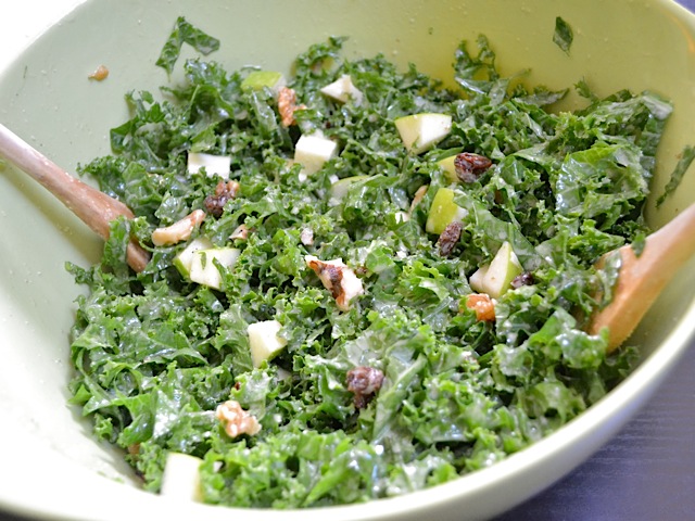 apple dijon kale salad