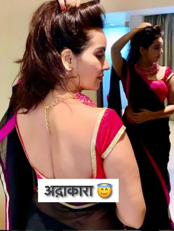 Geetanjali Mishra backless saree hot Indian tv actress