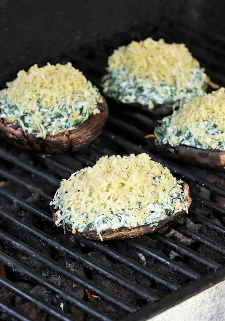Filled Portabella Mushroom Caps with Panko Parmesan Topping Image