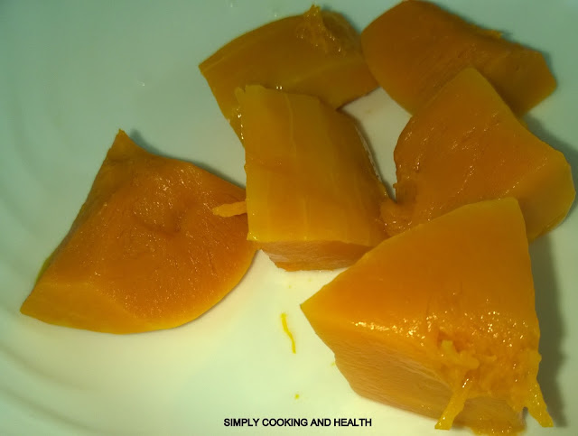 steamed pumpkin pieces