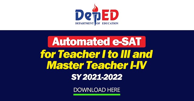 Automated e-SAT for Teacher I to III and Master Teacher I-IV | SY 2021-2022
