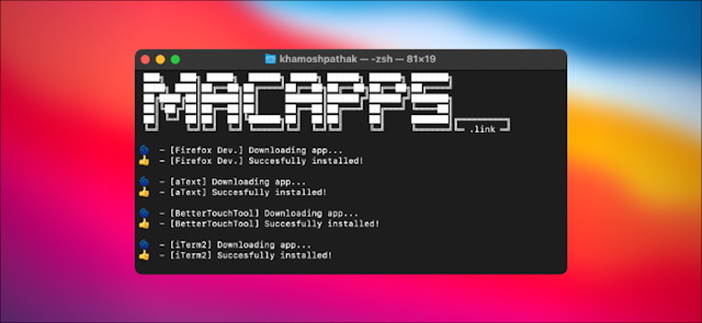 يقوم مستخدم Mac تلقائيًا بتثبيت تطبيقات متعددة معًا من Terminal