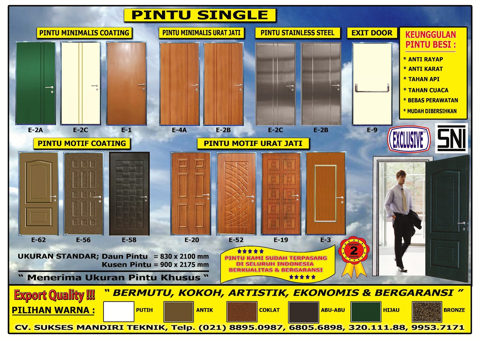 SUKSES MANDIRI TEKNIK GAMBAR PINTU BESI MINIMALIS KLASIK 