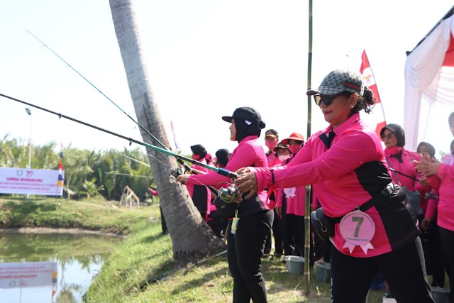 Sambut HKGB Ke-70 Tahun 2022, Bhayangkari Cabang Serdang Bedagai Gelar Lomba Mancing