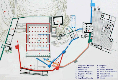 Plano o mapa de Elefsina o Eleusis