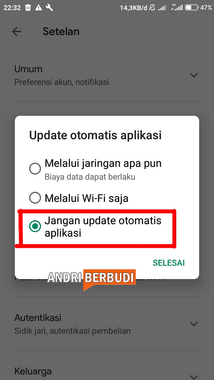 Cara Setting agar Aplikasi Tidak Update Otomatis pada Android