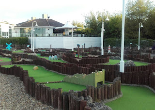 Mini Golf course at Allhallows Leisure Holiday Park in Rochester, Kent. Photo by Sophia Moles, May 2017