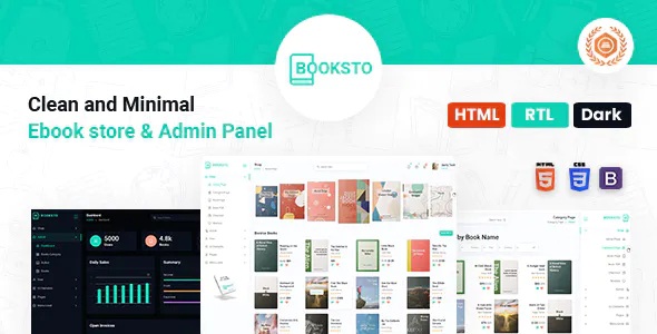 Minimal Ebook Admin & Shop Template