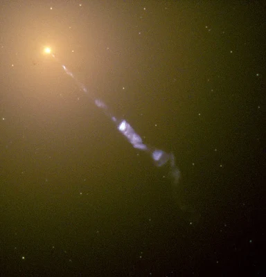 Matter ejected by supermassive black hole