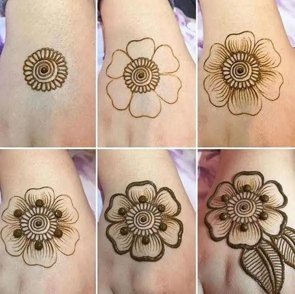 Gambar henna simple dan mudah ditiru