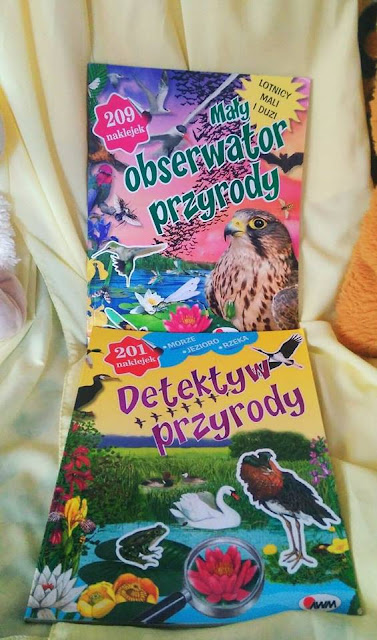 recenzja książek edukacyjnych, wydawnictwo AWM, naklejki, wydzieranki, wyklejanki, zagadki, quizy, "Lotnicy mali i duzi", "Detektyw przyrody...morze, jezioro, rzeka"