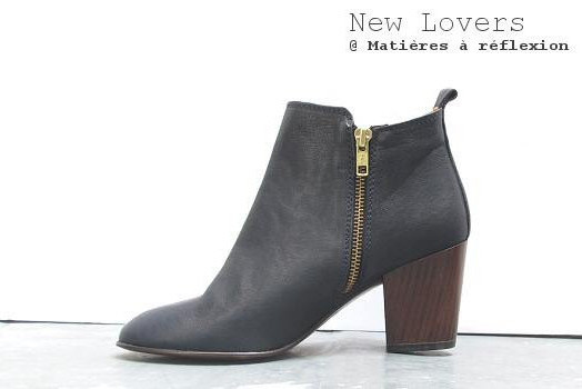 Low boots cuir bleu marine New lovers