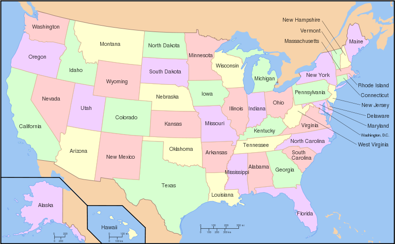 United States and Capital City Maps 50 States Map