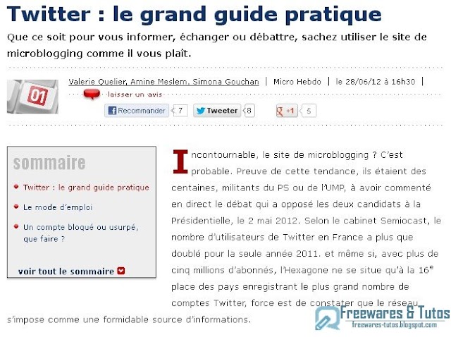 Le site du jour : le grand guide pratique de Twitter