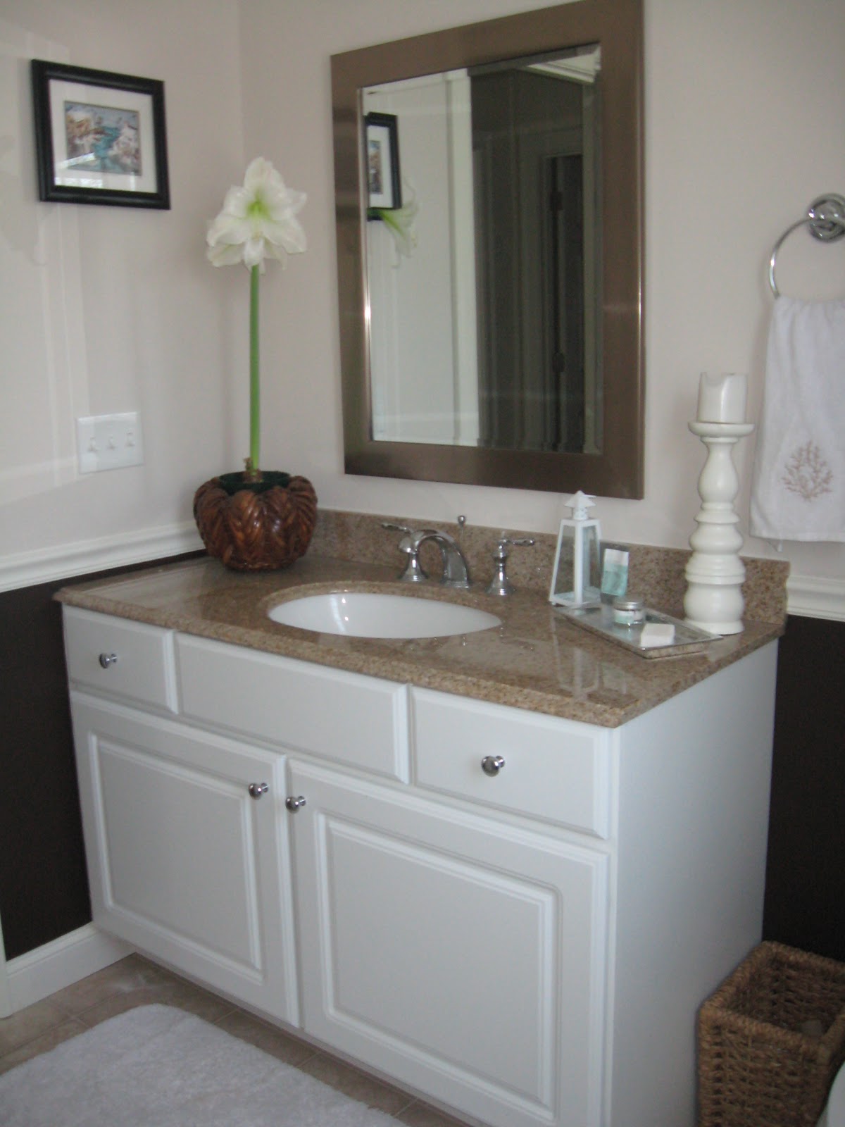 Red Door Abode: Shared Family Bath Chair Rail