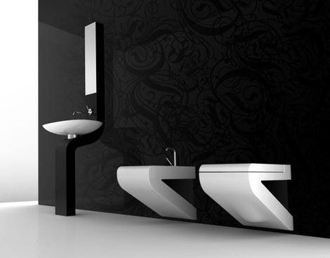 Bathroom Layout on Italian Bathroom Design With Dramatic Color Scheme   Home Design