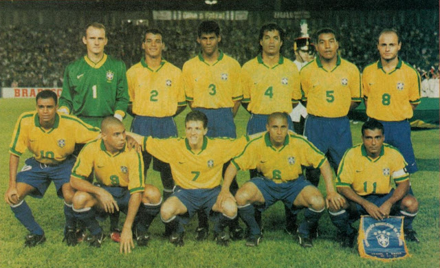 Formación de Brasil ante Chile, amistoso disputado el 2 de abril de 1997