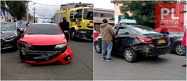 Accidente de tránsito en centro de Osorno deja como saldo a dos automóviles dañados