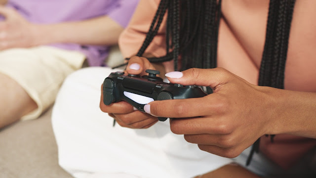 a person using a game controller