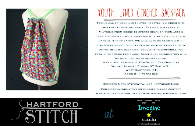 hartford stitch sewing kid class youth backpack