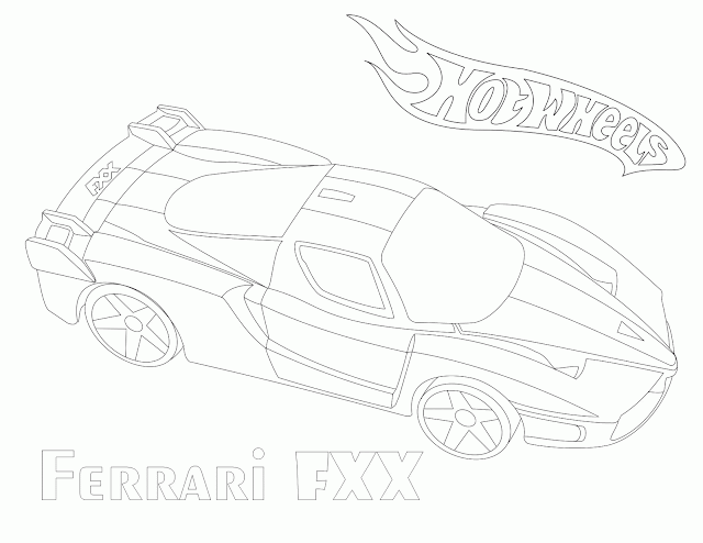 Hot Wheels Ferrari FXX Coloring Page