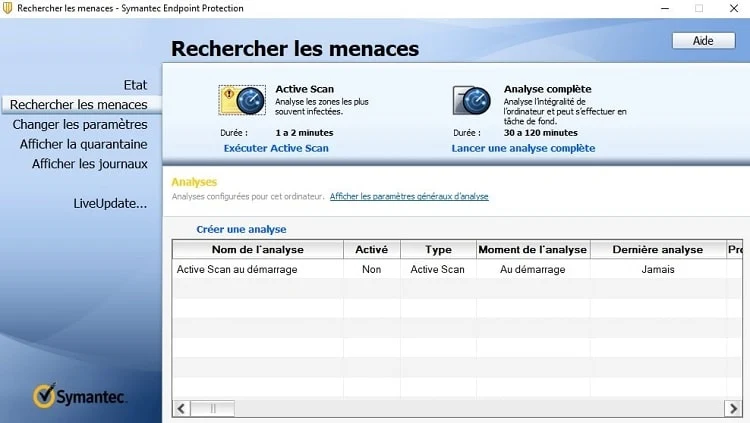 Symantec Endpoint Protection 14.2 (Rechercher des menaces)