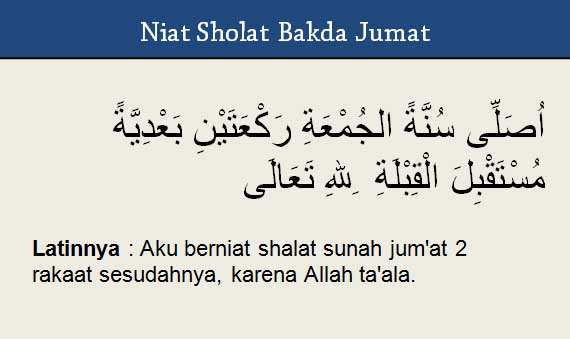 Niat sholat ba’da jumat