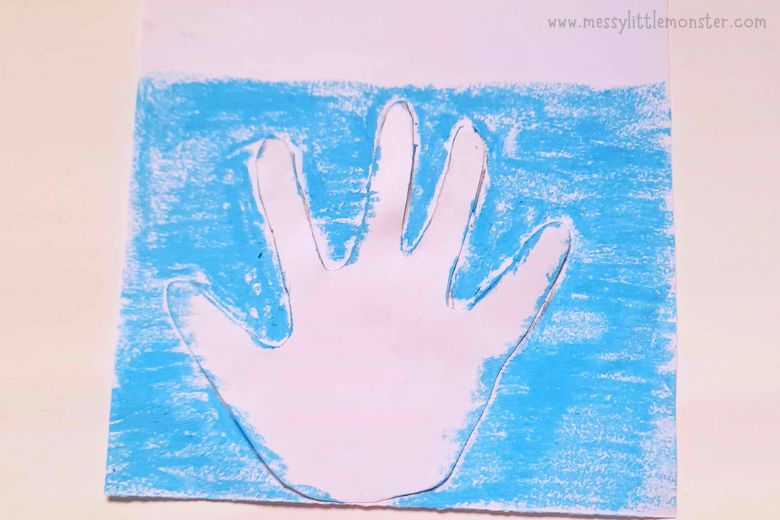 create negative space using handprint template