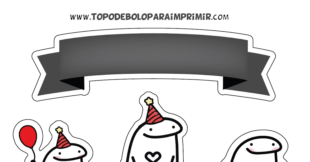 Topo de Bolo Flork Pronto Para Imprimir