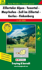 Freytag Berndt Wanderkarten, WK 5152 Zillertaler Alpen - Tuxertal - Mayrhofen - Zell im Zillertal - Gerlos - Finkenberg - Maßstab 1:35.000