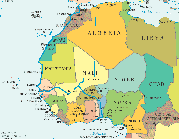 Political Map Of Africa Blank. West+africa+map+lank