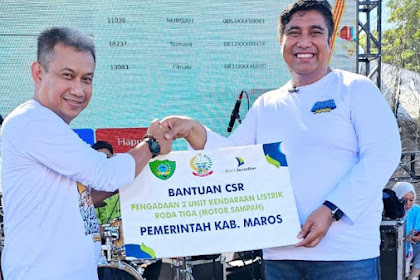  Dukung Pengembangan Ekosistem Kendaraan Listrik Bupati Maros , PT Bank Sulselbar Cabang Maros serahkan CSR Motor Listrik Angkutan Sampah